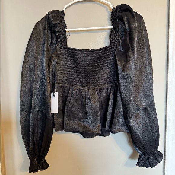 Astr the Label NWT Night Out Elegant Date Night Sexy Womens Cropped Black Blouse - Picture 9 of 9